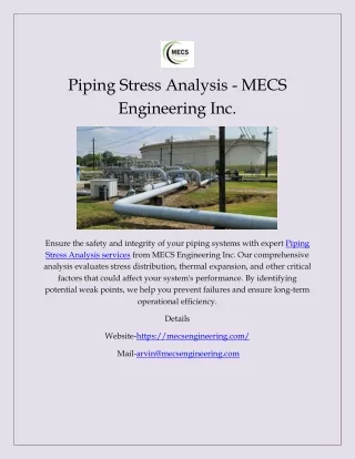 Piping Stress Analysis