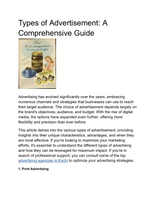 Types of Advertisement: A Comprehensive Guide