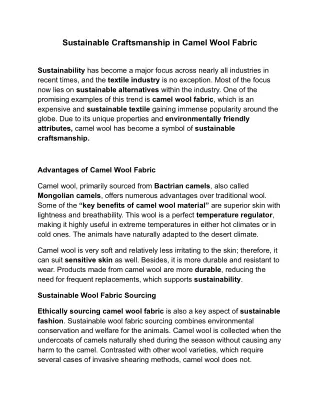 Sustainable Craftsmanship in Camel Wool Fabric (1)