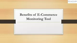 Benefits of E-Commerce Monitoring Tool