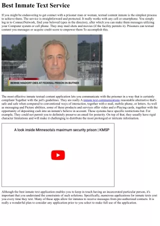 Greatest Inmate Textual content Assistance