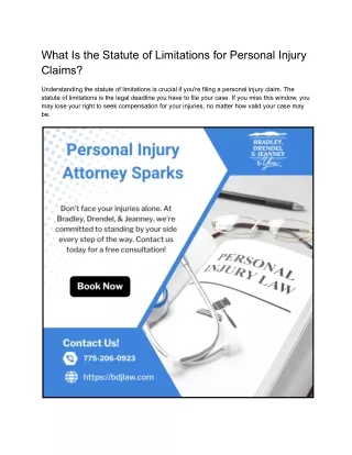 What Is the Statute of Limitations for Personal Injury Claims