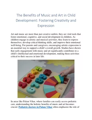 The Benefits of Music and Art in Child Development