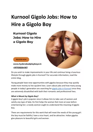 Kurnool Gigolo Jobs_ How to Hire a Gigolo Boy
