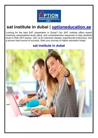 sat institute in dubai | optioneducation.ae