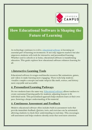How Educational Software is Shaping the future learning