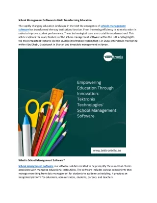 School Management Software in UAE