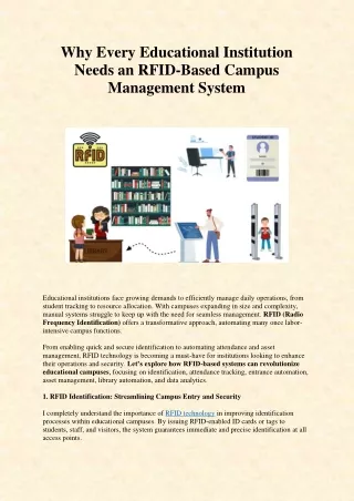 Why Every Educational Institution Needs an RFID-Based Campus Management System