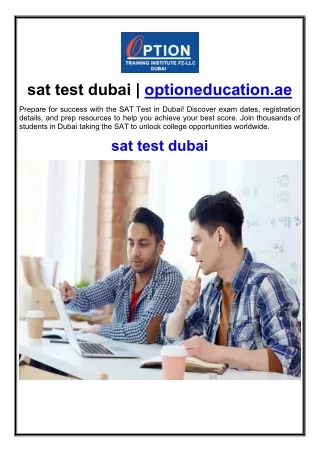 sat test dubai | optioneducation.ae