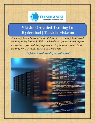 vlsi job oriented training in hyderabad