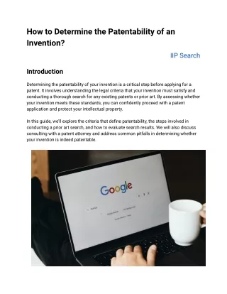 How to Determine the Patentability of an Invention | IIP Search