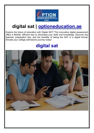digital sat | optioneducation.ae