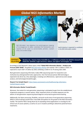 NGS Informatics Market Global Forecasts upto 2025-2030