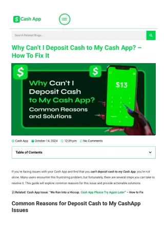 Why Can’t I Deposit Cash to My Cash App?