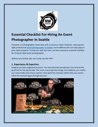 Essential Checklist For Hiring An Event Photographer In Seattle