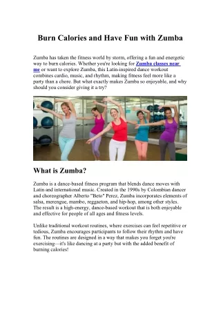 Burn Calories and Have Fun with Zumba