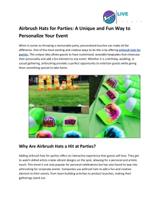 Airbrush Hats for Parties_ A Unique and Fun Way to Personalize Your Event