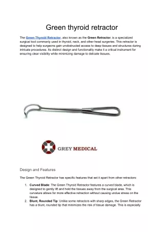 Green thyroid retractor