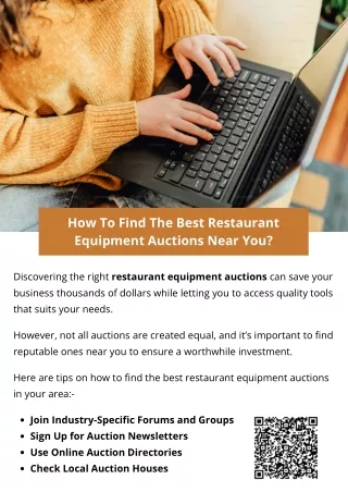 How To Find The Best Restaurant Equipment Auctions Near You?