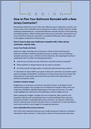 How to Plan Your Bathroom Remodel with a New Jersey Contractor?