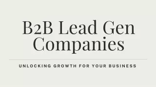 B2B Lead Gen Companies