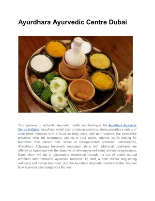 Ayurdhara Ayurvedic Centre Dubai