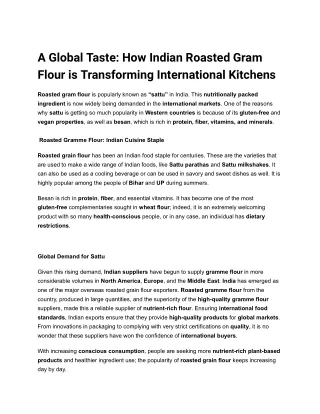 A Global Taste_ How Indian Roasted Gram Flour is Transforming International Kitchens