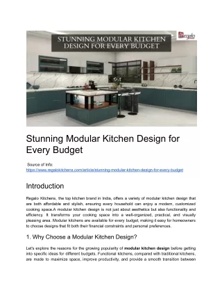 Stunning Modular Kitchen Design for Every Budget