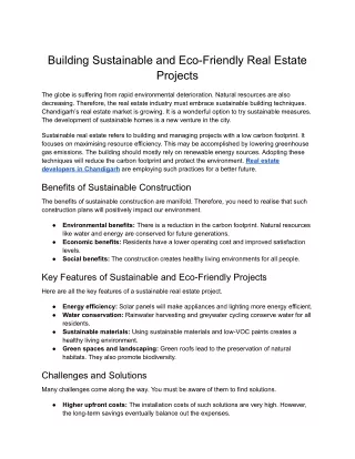 KS Group- Building Sustainable and Eco-Friendly Real Estate Projects