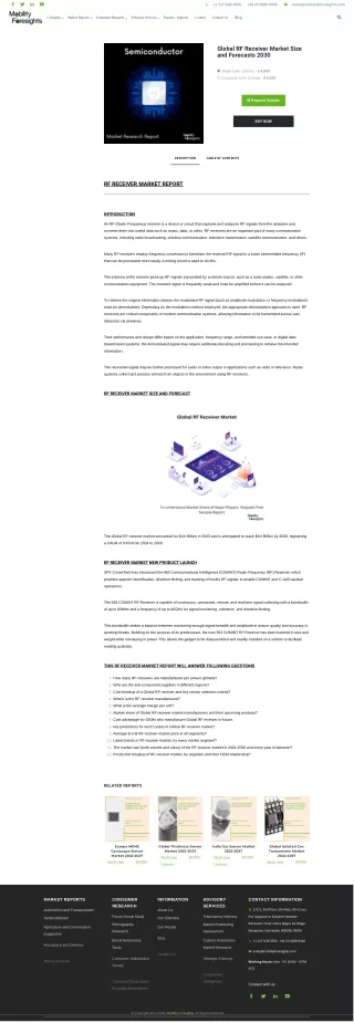 Rf Receiver Market  trends and broadcast