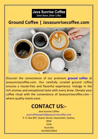 Ground Coffee  Javasunrisecoffee.com