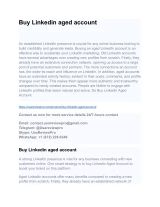 Buy Linkedin aged account