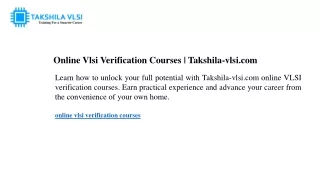 Online Vlsi Verification Courses Takshila-vlsi.com
