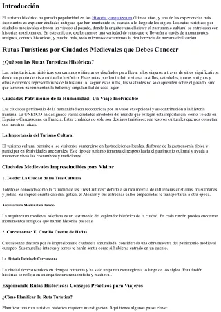 “Rutas Turísticas por Ciudades Medievales que Debes Conocer”