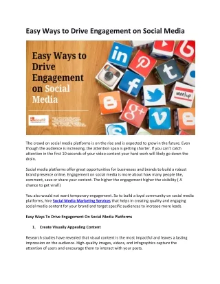 Easy Ways to Drive Engagement on Social Media