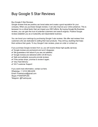 Buy Google 5 Star Reviews