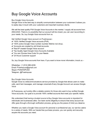 Buy Google Voice Accounts