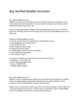 Buy Verified Neteller Accounts