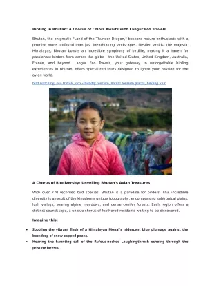 Places to See in Bhutan