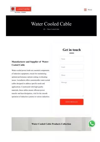 Enhance Steel Production with Lawatherm’s Water-Cooled Cables in India