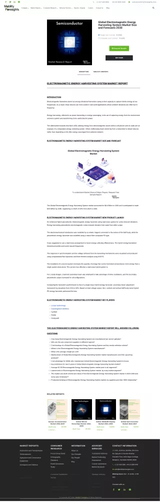 Electromagnetic Energy Harvesting System Market trends