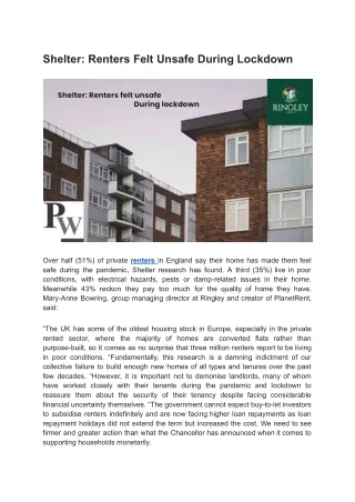 Shelter_ Renters Felt Unsafe During Lockdown