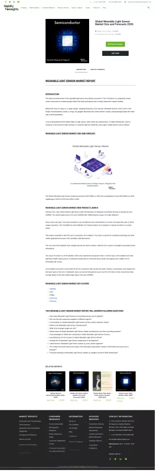 Wearable Light Sensor Market trends
