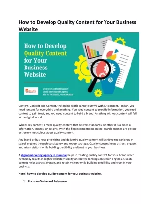 How to Develop Quality Content for Your Business Website