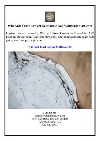 Will And Trust Lawyer Scottsdale Az  Whittentonlaw.com