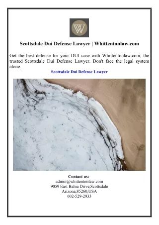 Scottsdale Dui Defense Lawyer  Whittentonlaw.com