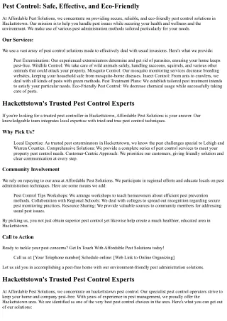 Pest Control Hackettstown