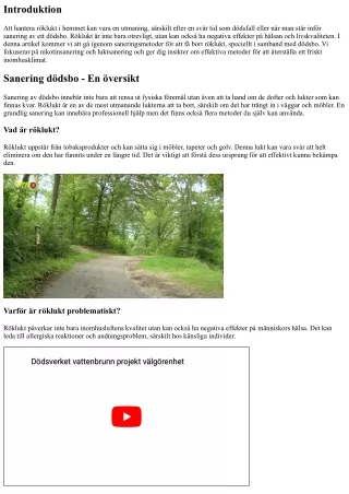 Lär dig mer om saneringsmetoder för röklukt