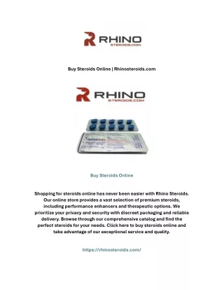 Buy Steroids Online | Rhinosteroids.com