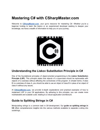 Copyright C# CSharpMaster